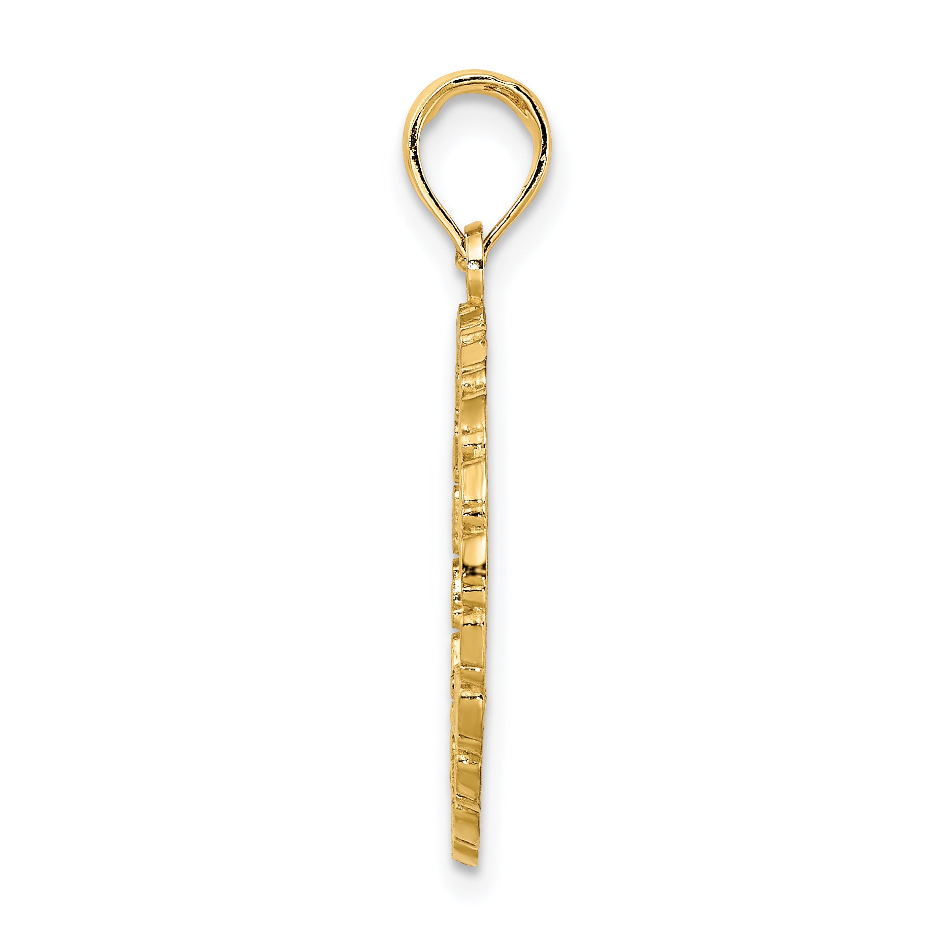 14K JAMAICA Palm Tree Circle Charm