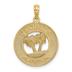 14K FLORIDA w/Double Palm Tree Circle Charm