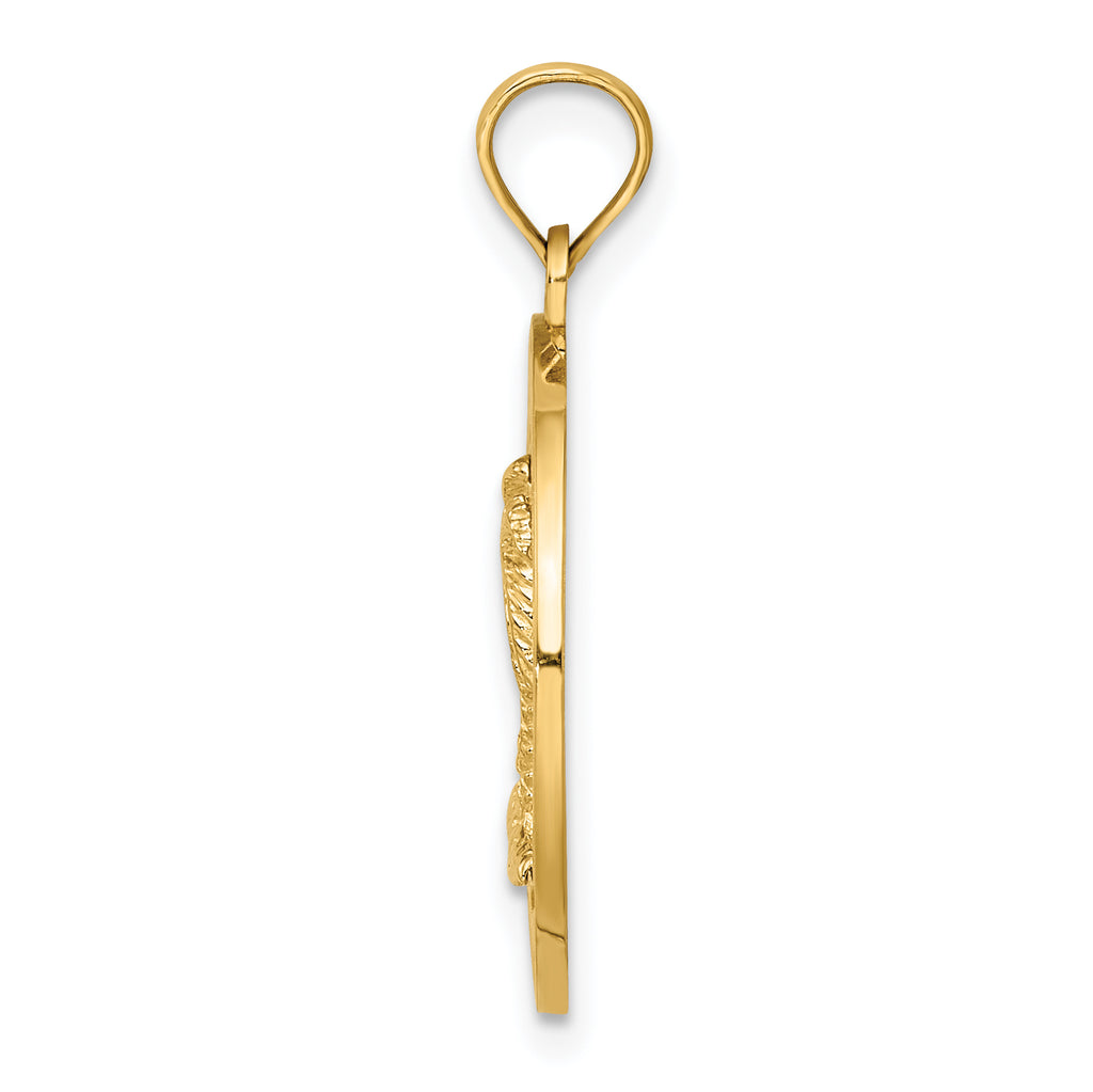 14K FLORIDA w/Palm Tree  Circle Charm