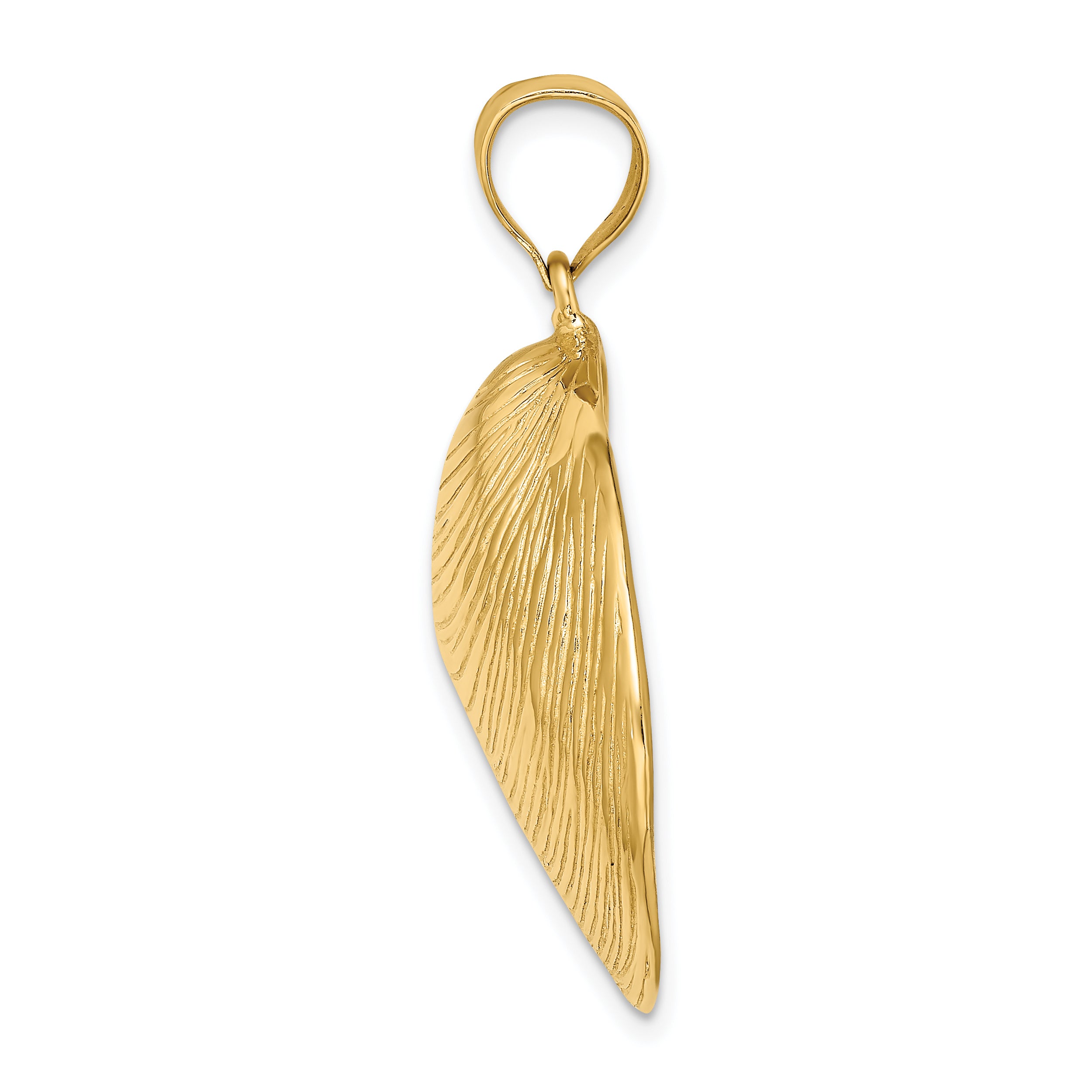 14K Textured Clam Shell Charm Secondary image