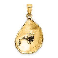 14K Textured and Polished Oyster Shell Charm