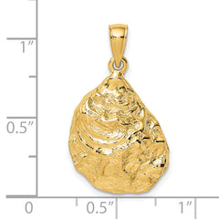 14K Textured and Polished Oyster Shell Charm