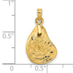 14K Textured and Polished Oyster Shell Charm