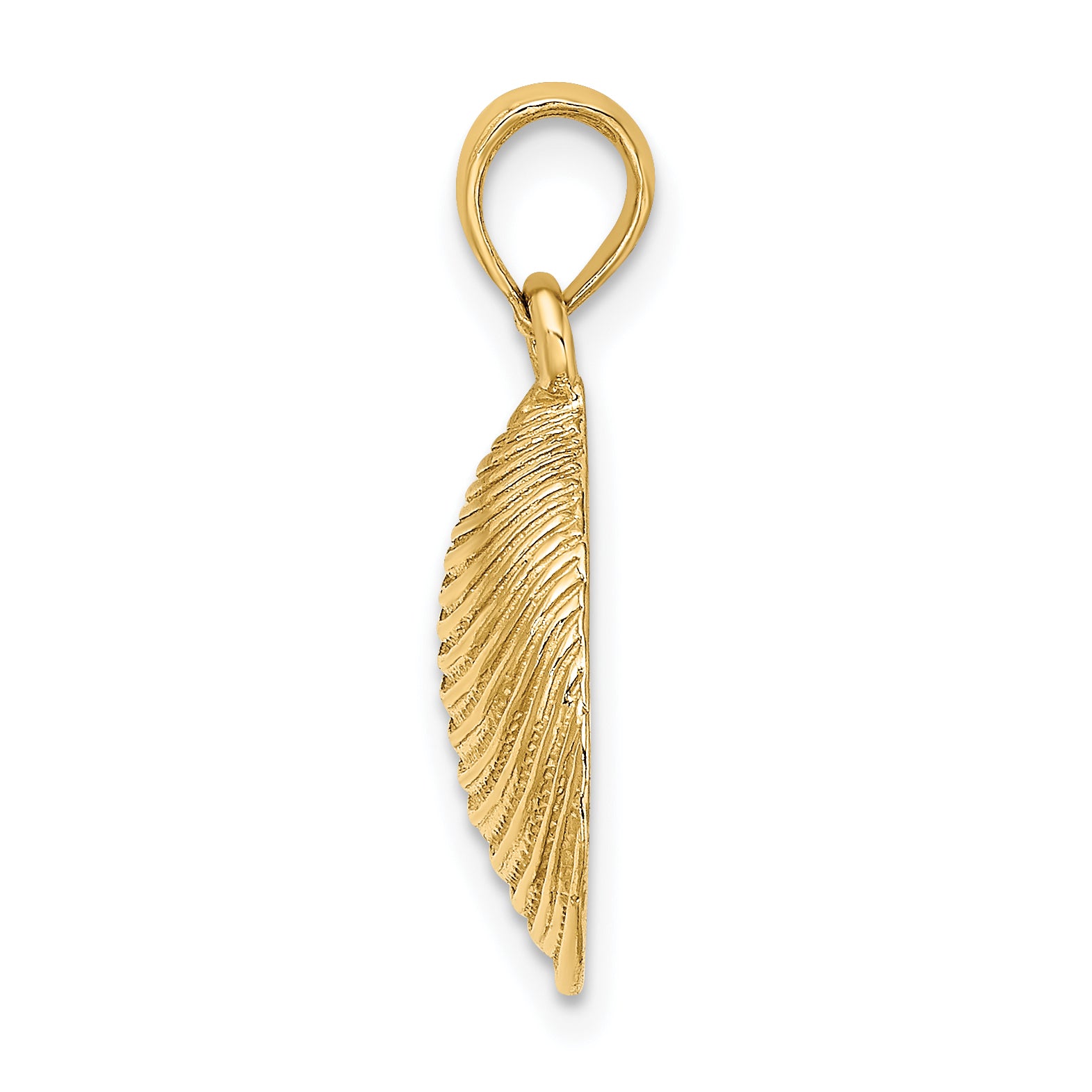 14K Textured Clam Shell Charm