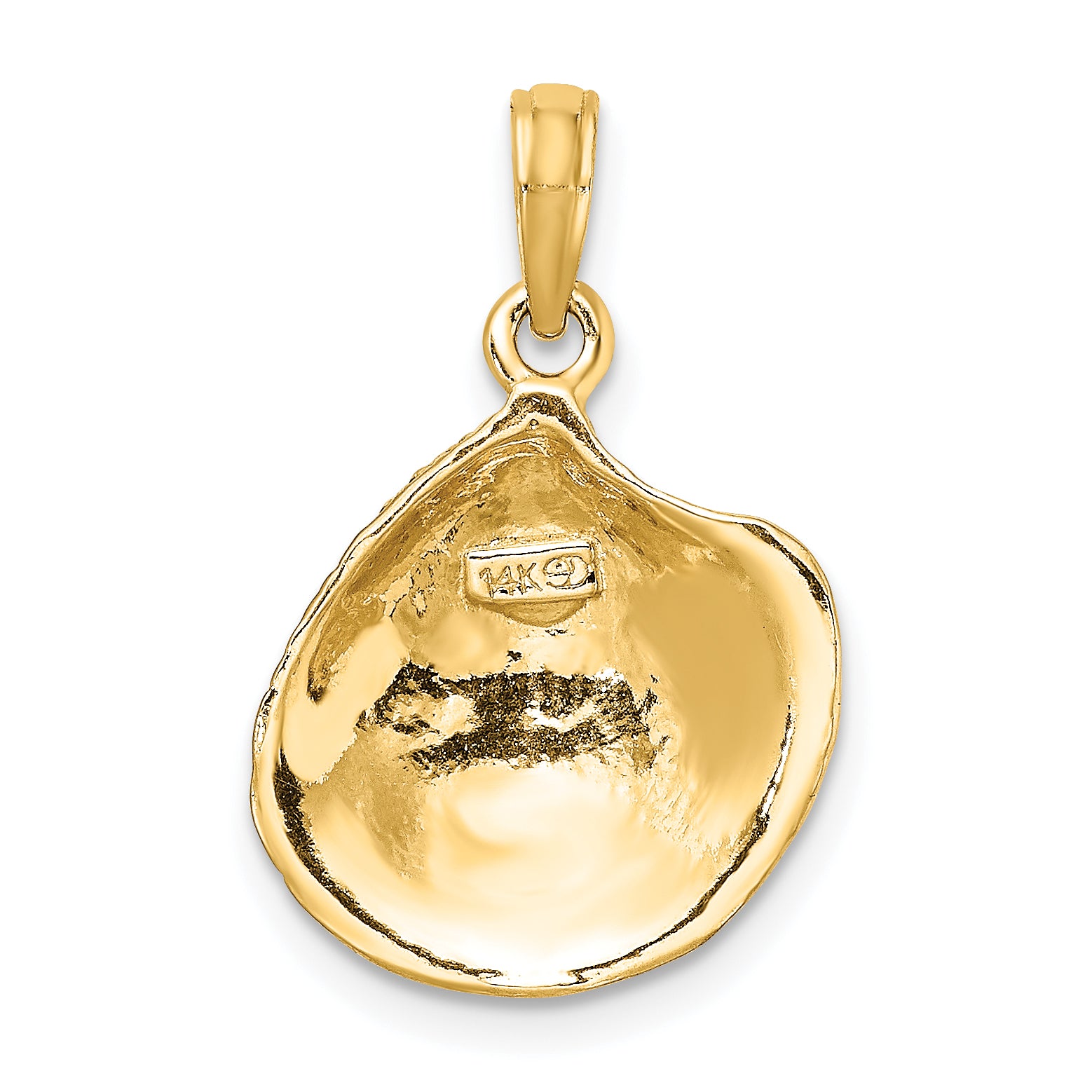 14K Textured Clam Shell Charm