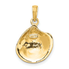 14K Textured Clam Shell Charm