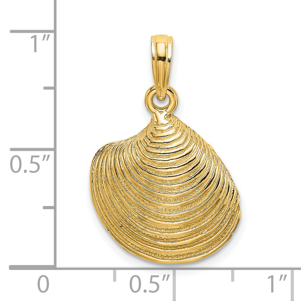 14K Textured Clam Shell Charm