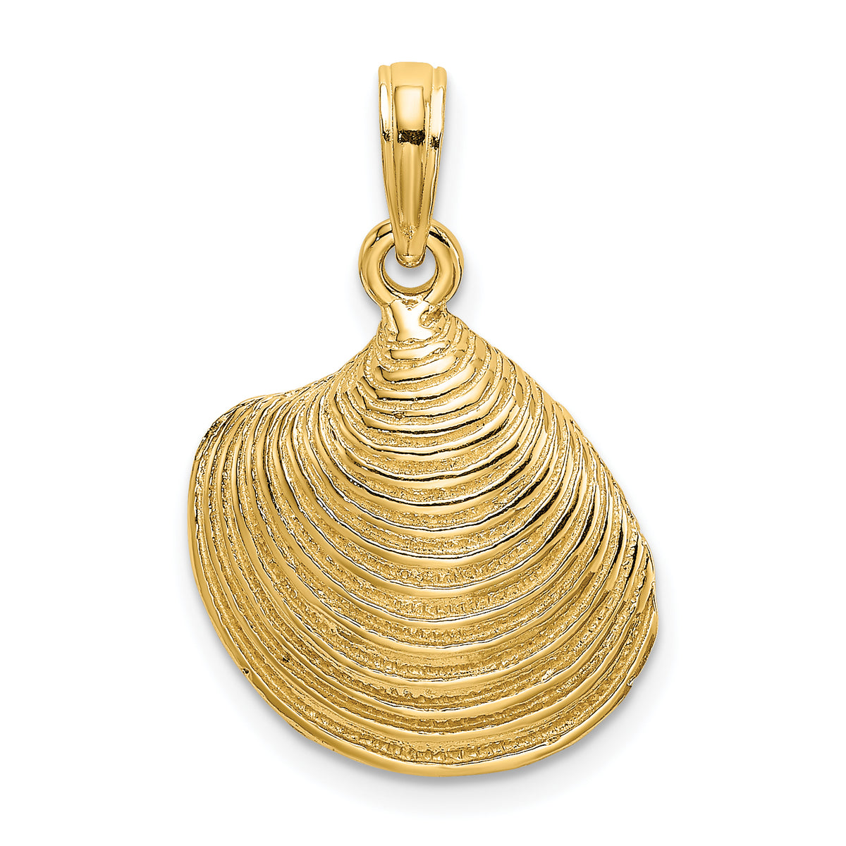 14K Textured Clam Shell Charm