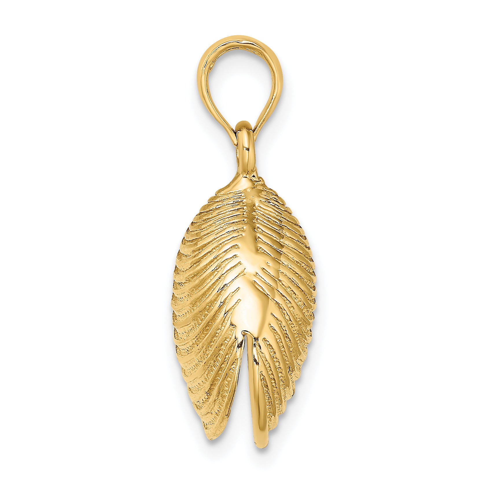 14K 3-D Textured Clam Shell Charm Secondary image