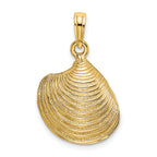 14K 3-D Textured Clam Shell Charm