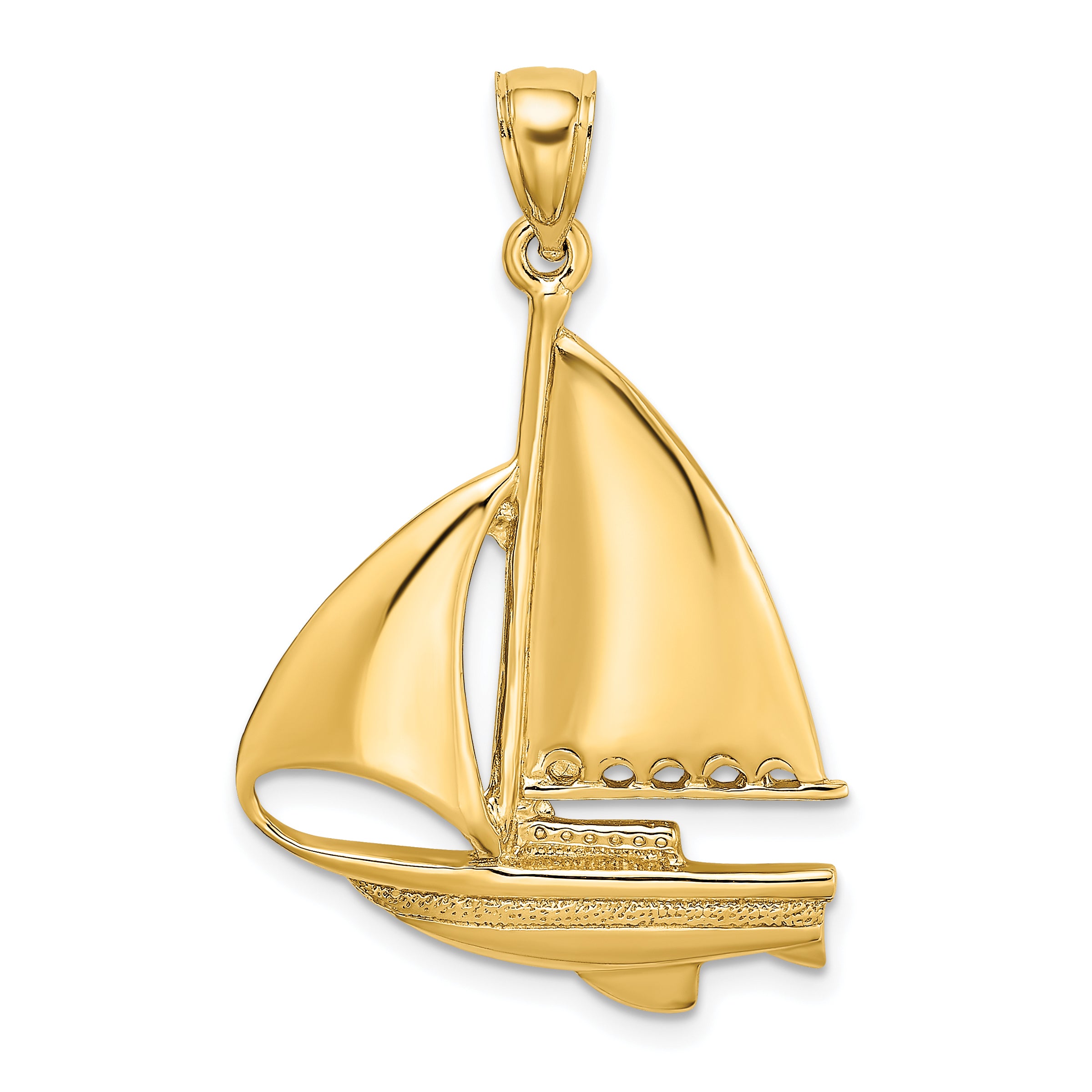 14K Polished Sailboat Charm Main image