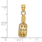 14K 3D Block Mariners Pulley Charm