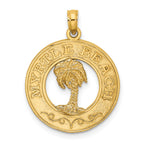 14K MYRTLE BEACH w/Palm Tree Circle Charm