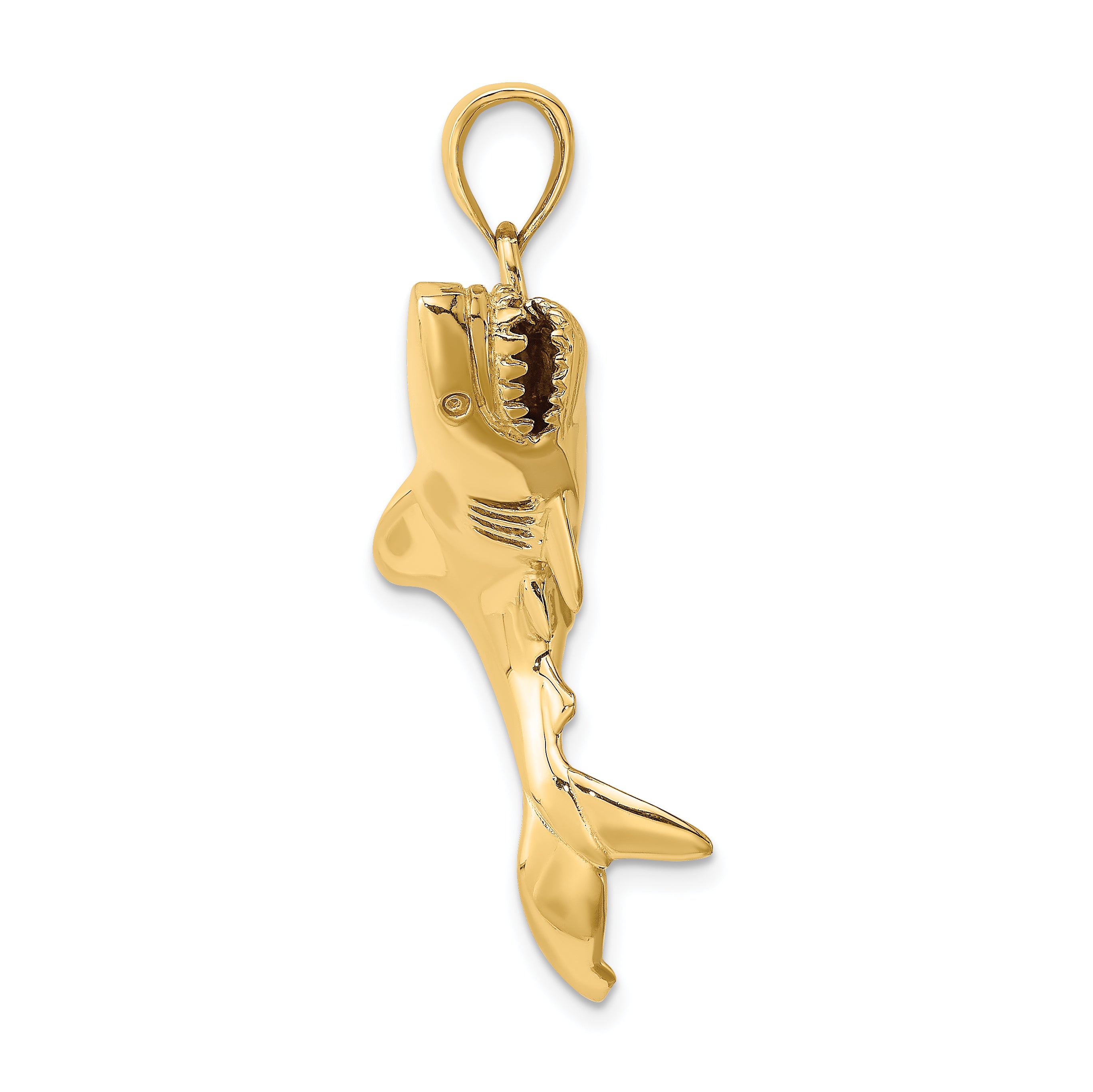 14K 3-D Polished Shark Charm Secondary image