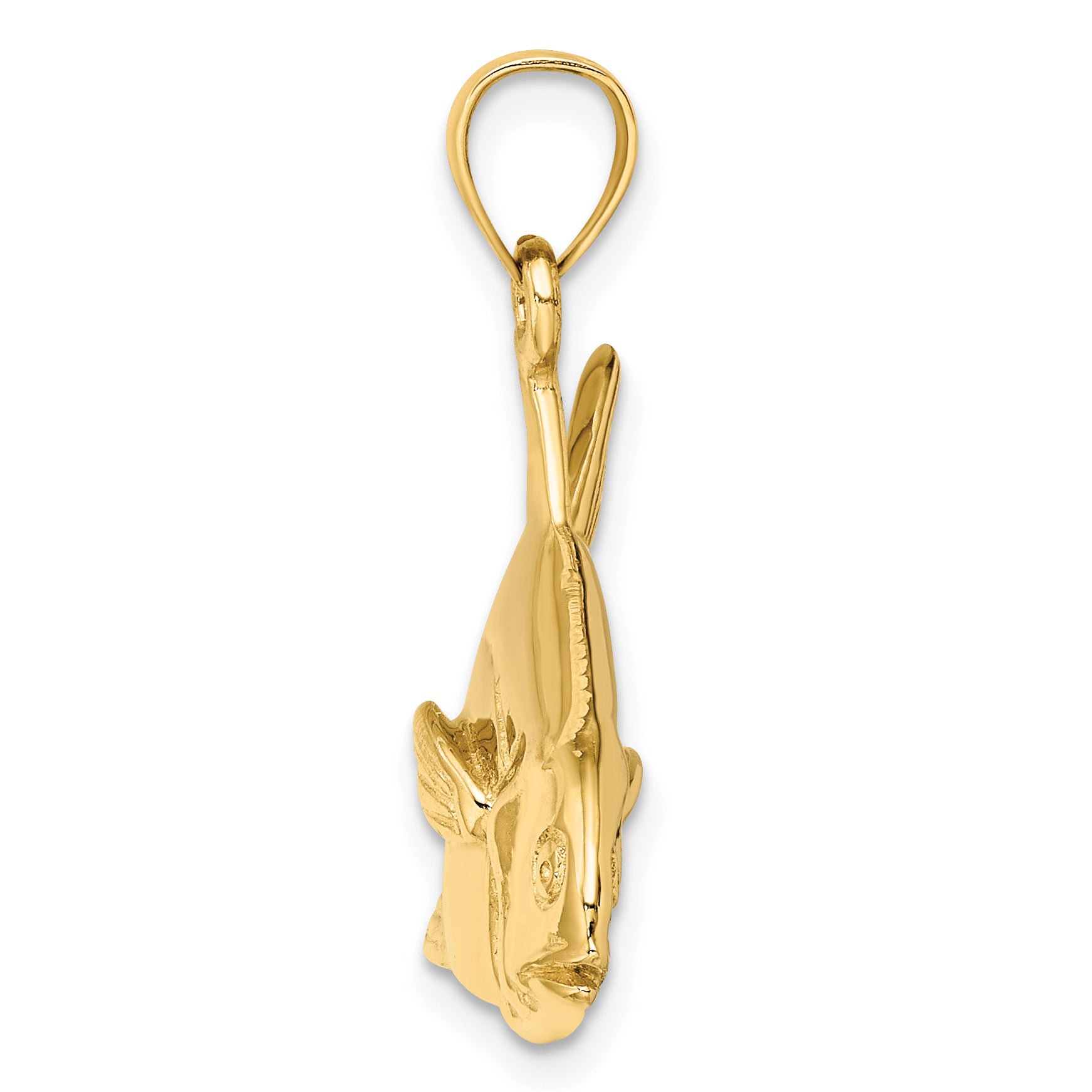 14K 3-D Polished Pompano Fish Charm Secondary image