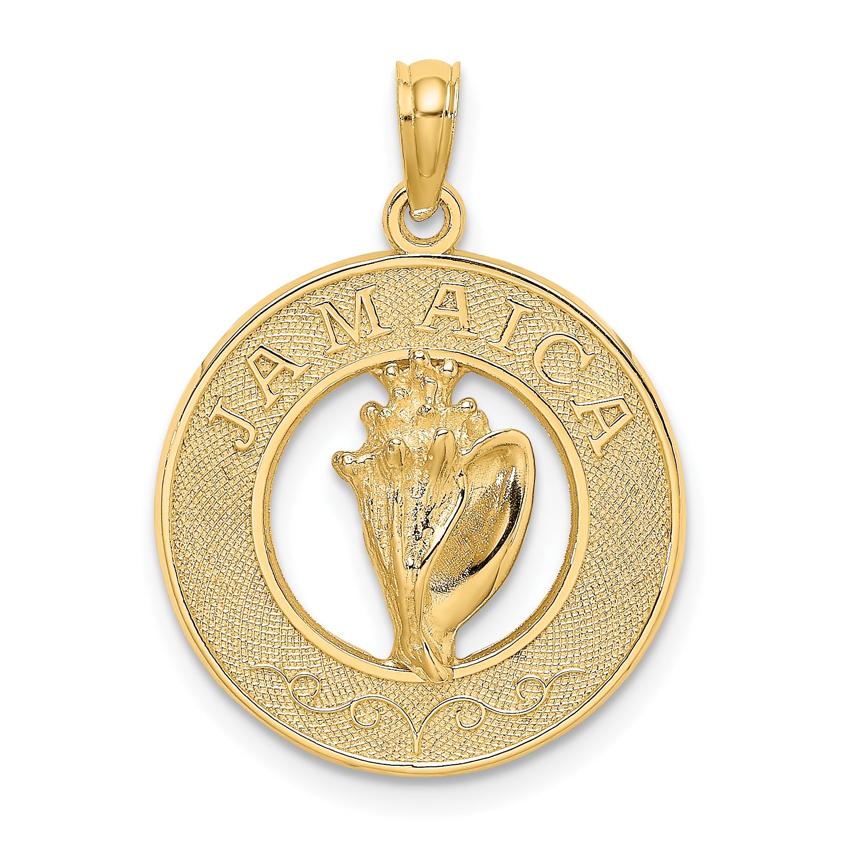 14K JAMAICA Circle w/ Conch Shell Charm Main image