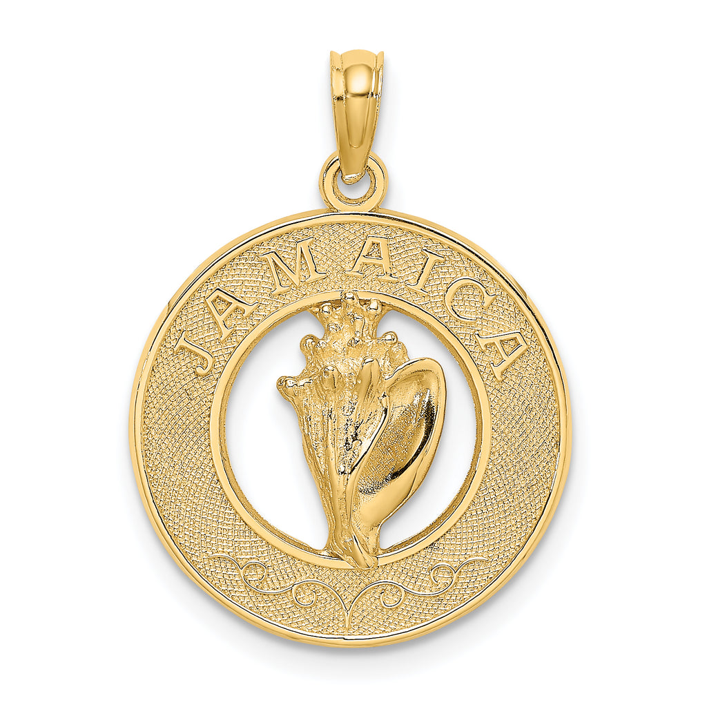 14K JAMAICA Circle w/ Conch Shell Charm