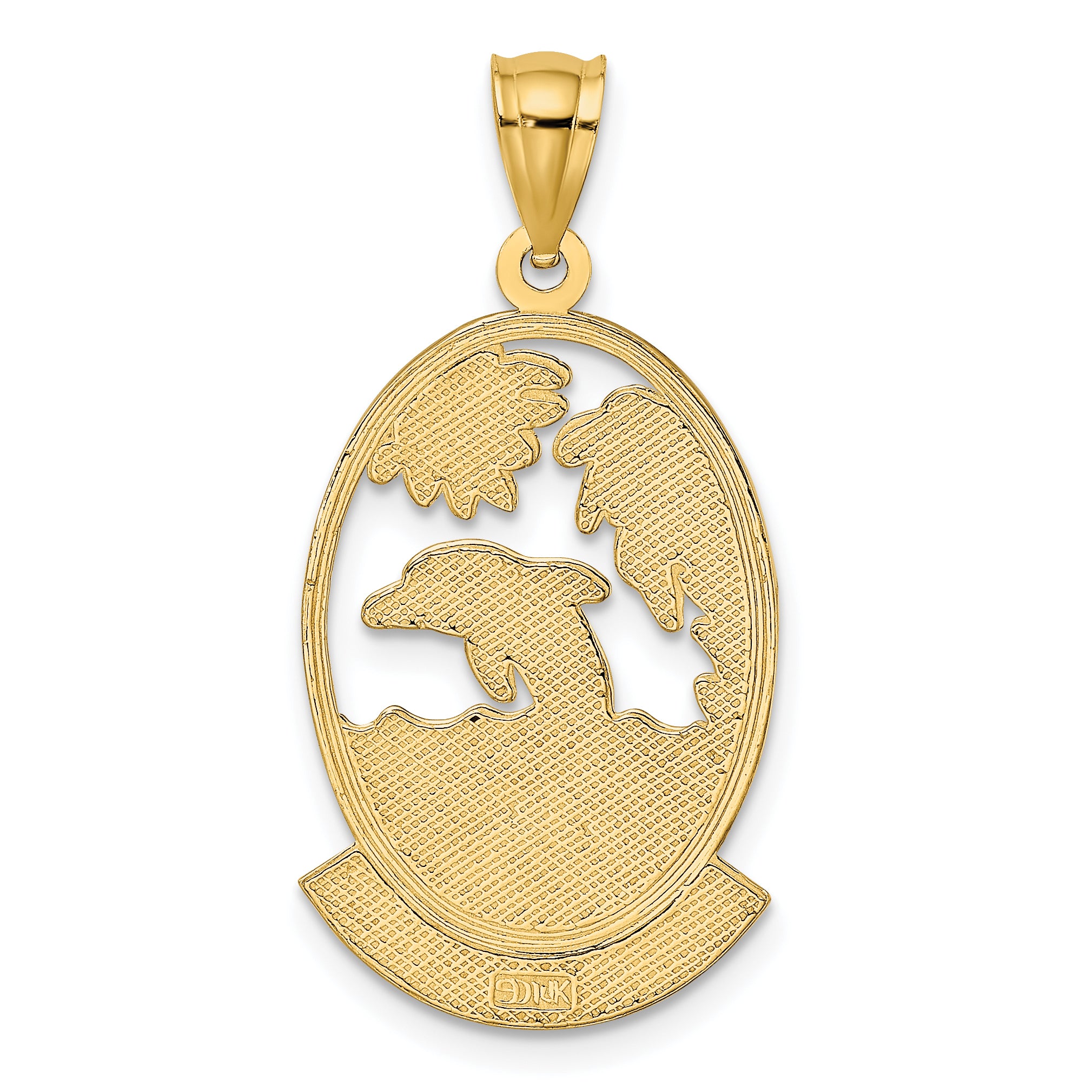 14K JAMAICA W/Dolphin Sunset Scene Charm