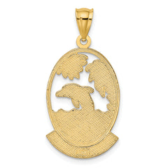 14K JAMAICA W/Dolphin Sunset Scene Charm