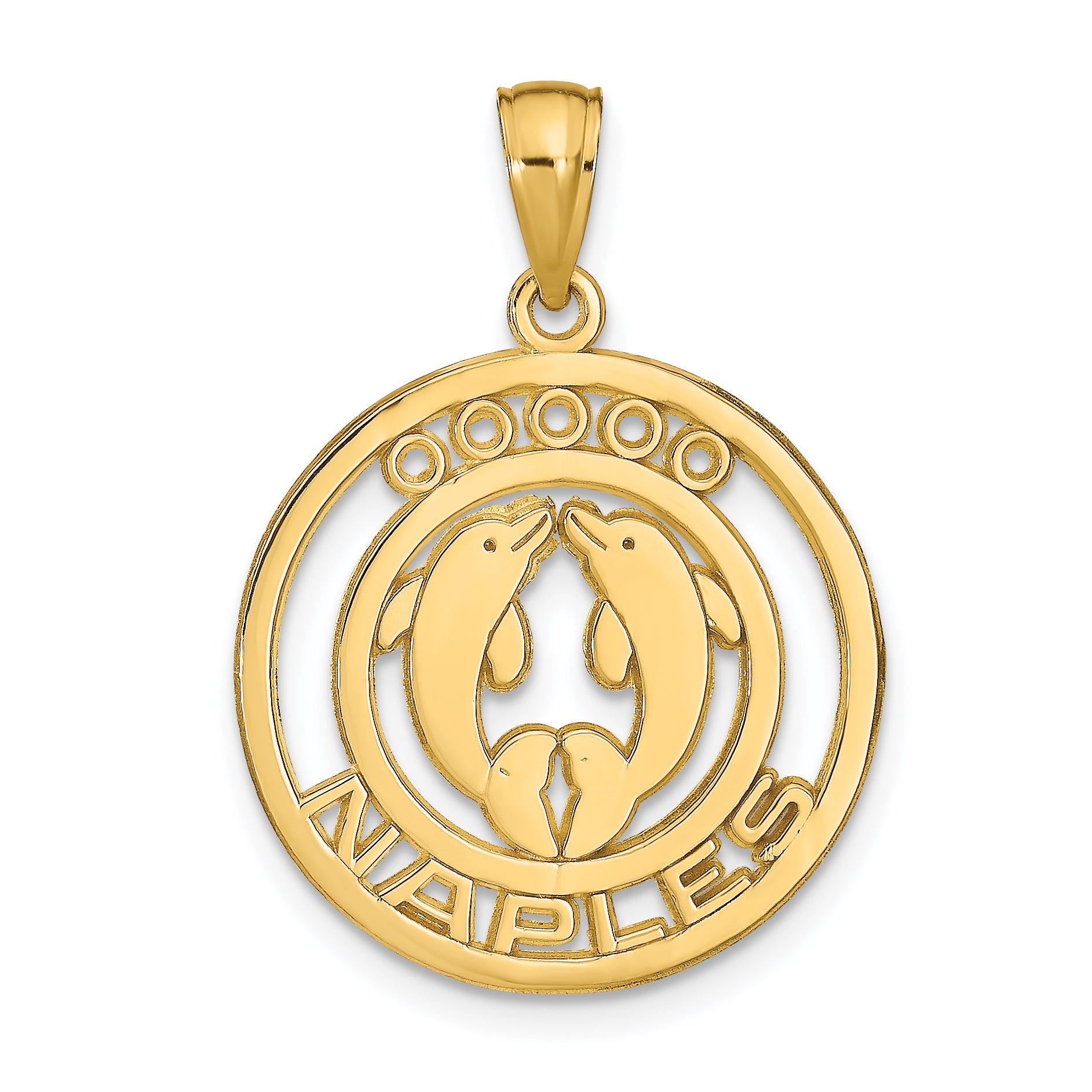 14k NAPLES Dolphins Pendant Main image