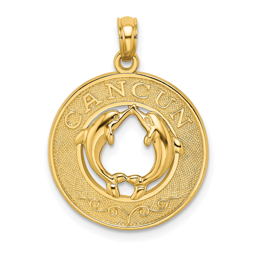 14K CANCUN w/Dolphin Circle Charm
