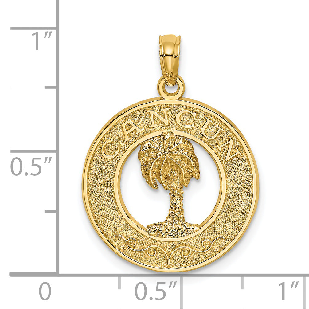 14K CANCUN w/Palm Tree Circle Charm Secondary image