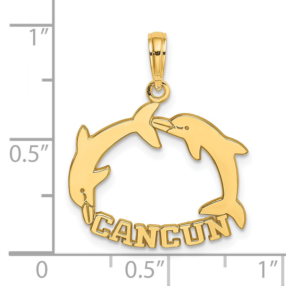 14K CANCUN w/ Double Jumping Dolphin Charm Secondary image