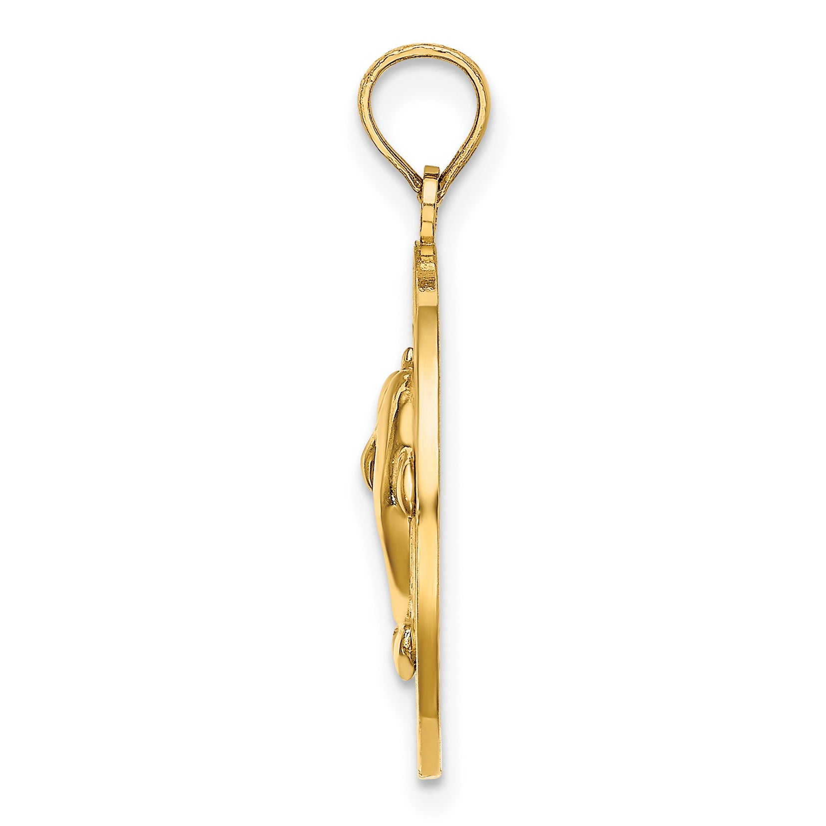 14K BONAIRE Circle w/ Dolphins Charm Secondary image