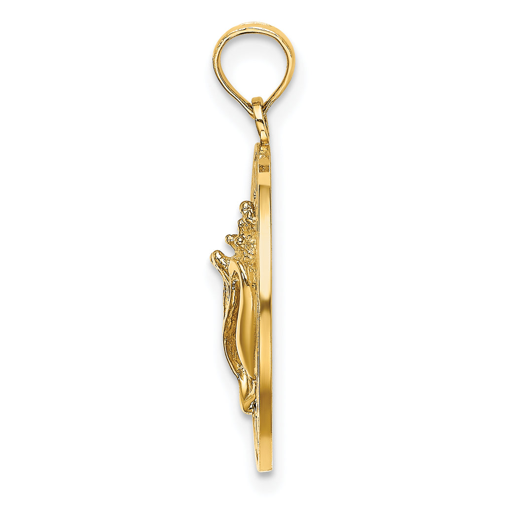14K BONAIRE Circle w/ Conch Shell Charm