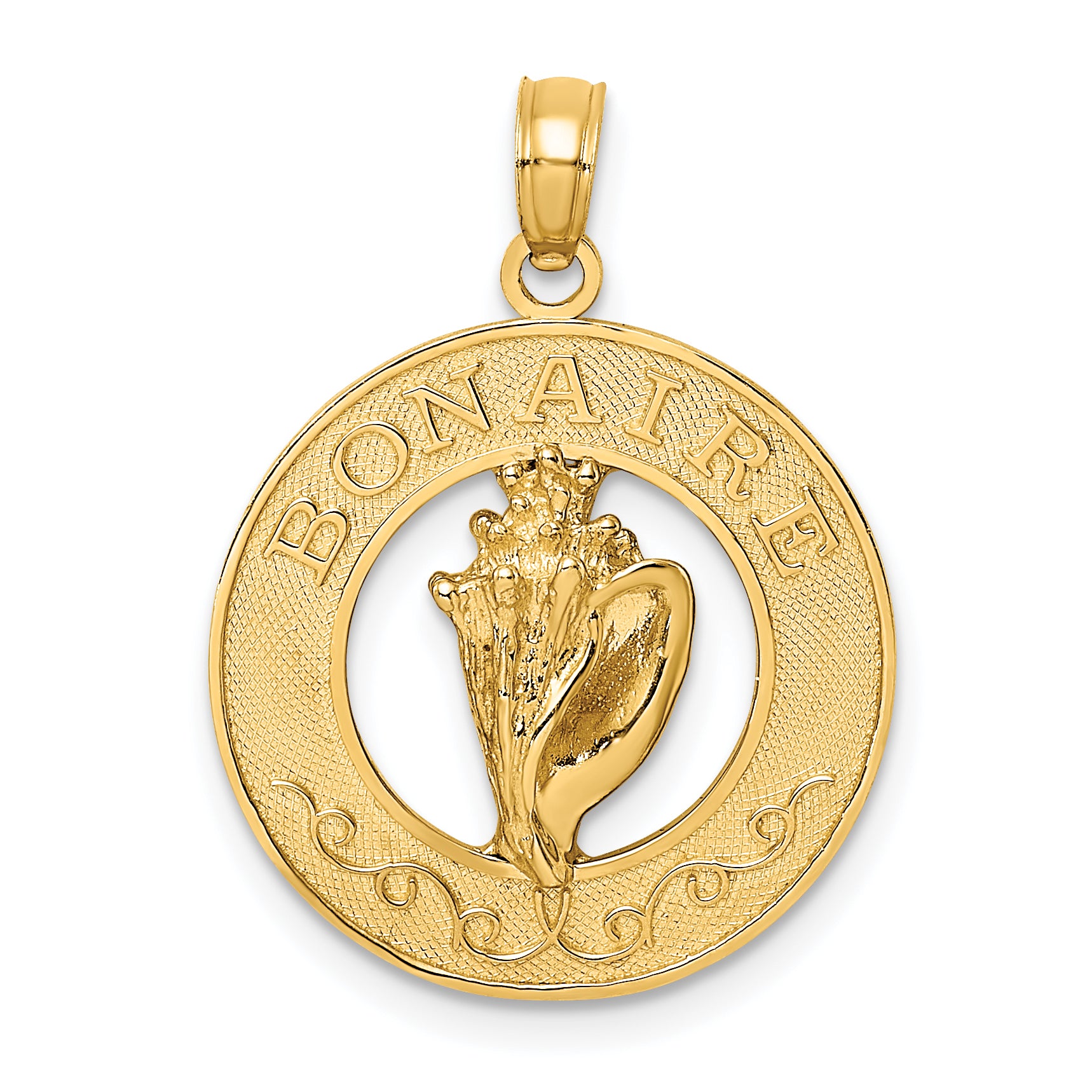14K BONAIRE Circle w/ Conch Shell Charm Main image