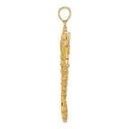 14K Textured 3-D Seahorse Charm