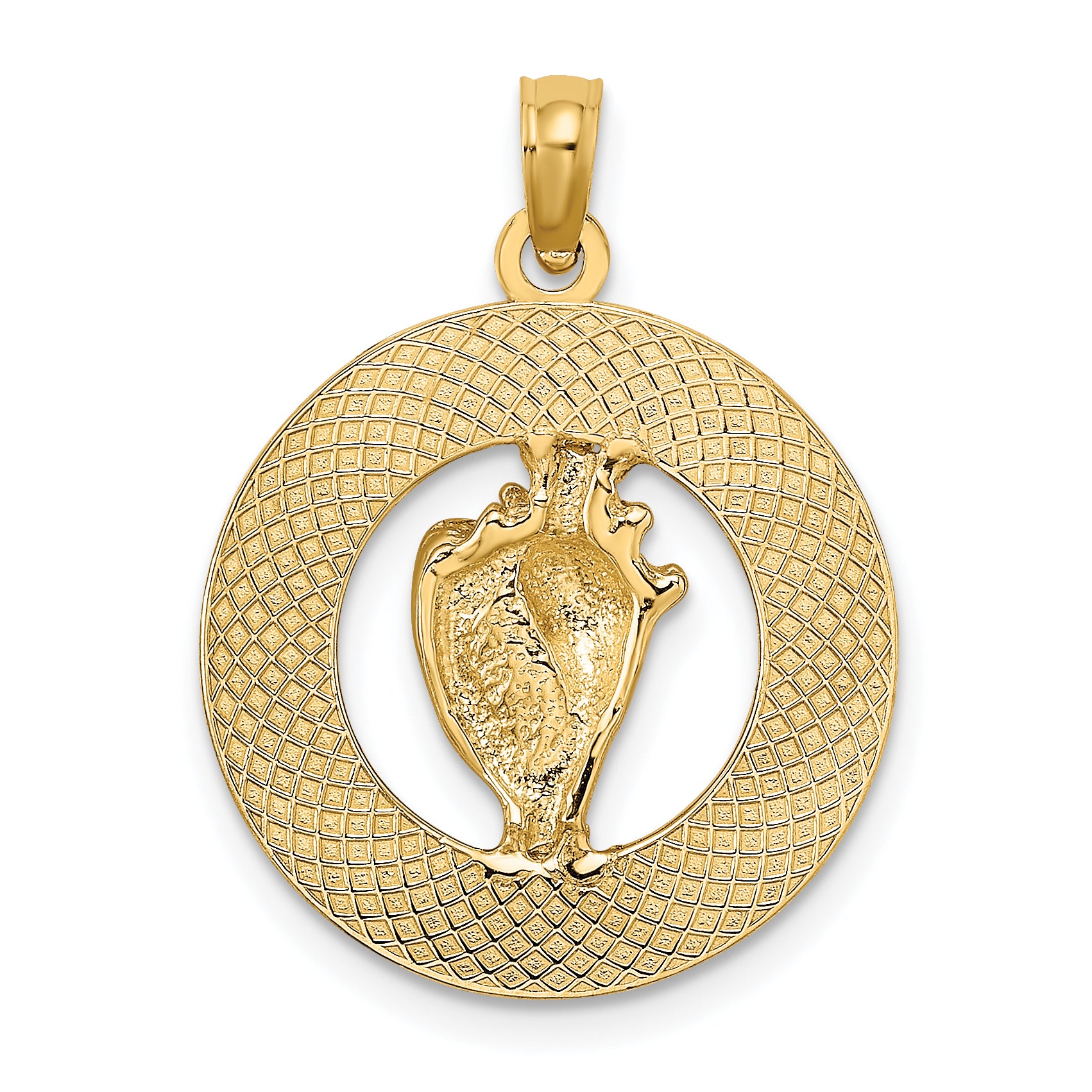 14K BAHAMAS  W/Conch Shell Circle Charm