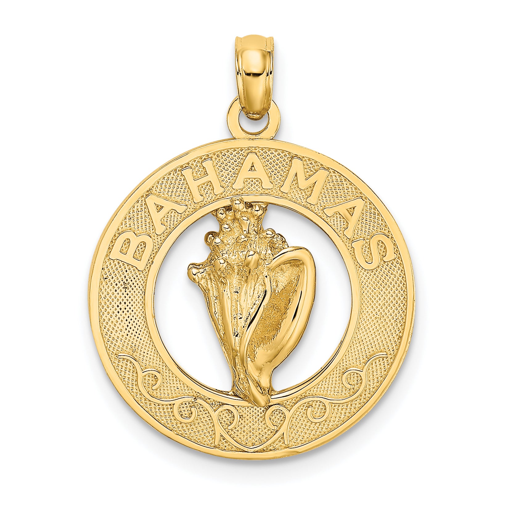 14K BAHAMAS  W/Conch Shell Circle Charm