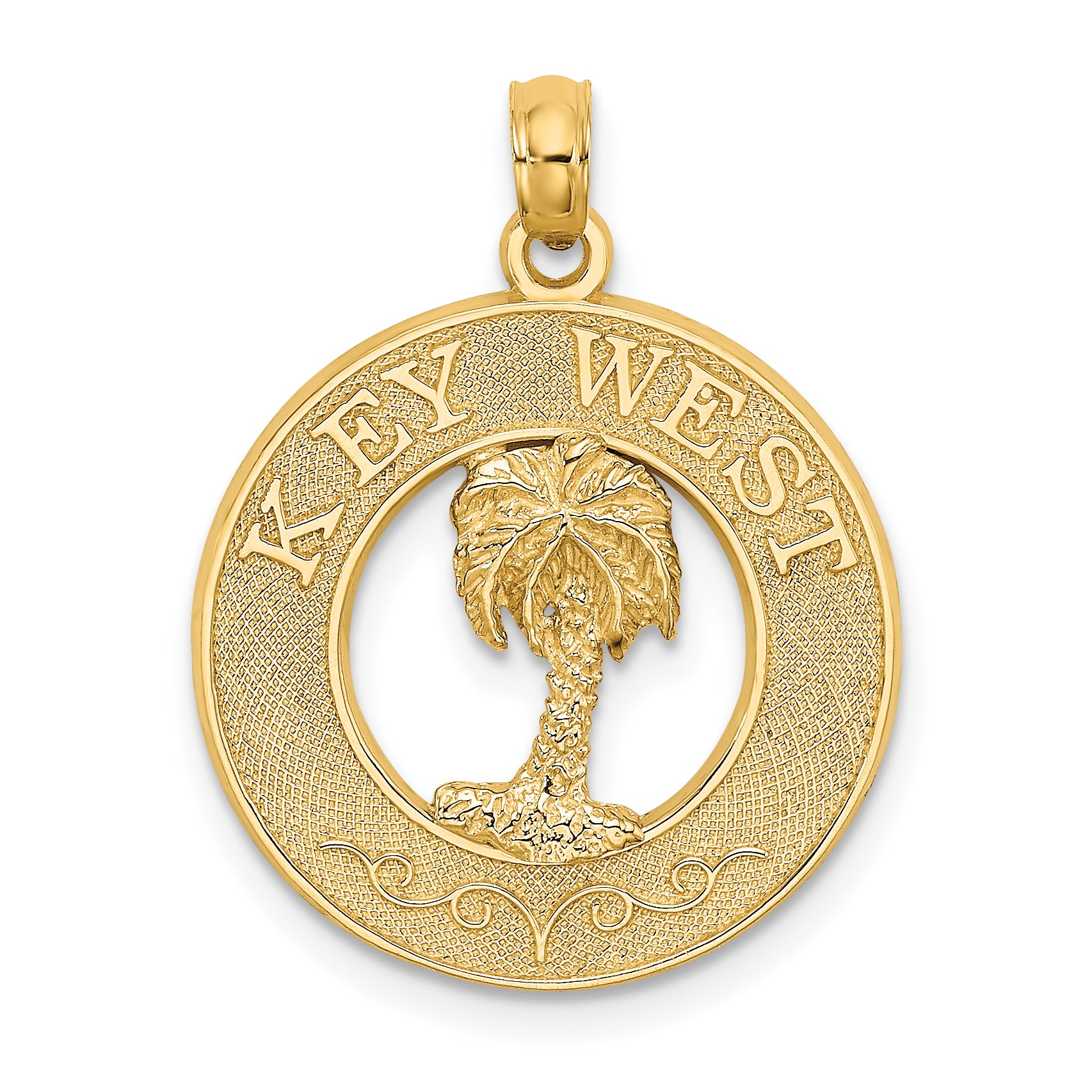 14K KEY WEST w/Palm Tree Circle Charm Main image