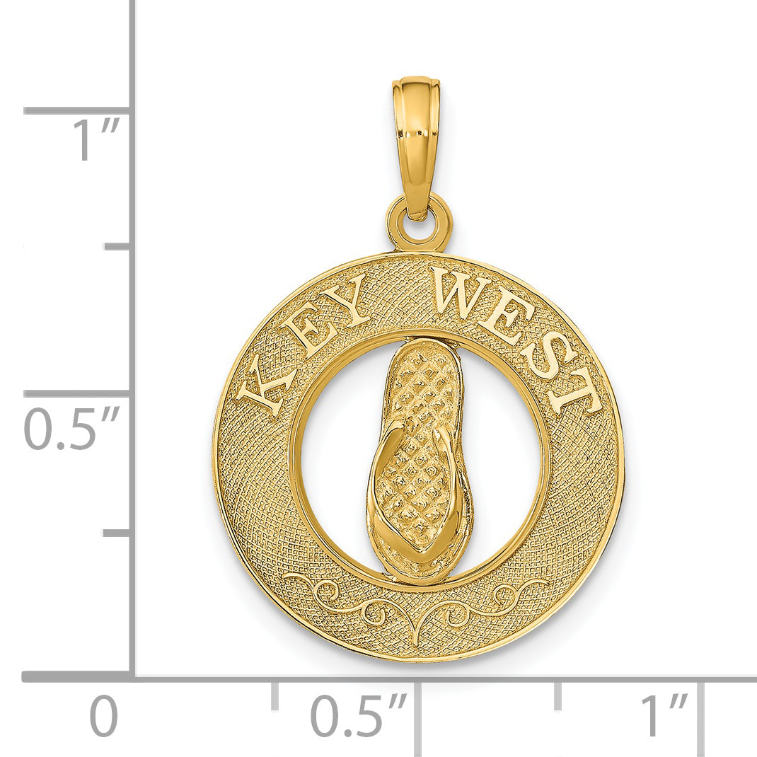 14k KEY WEST Flip Flop Pendant