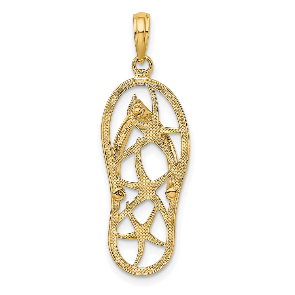 14K Multi Starfish Flip-Flop Charm