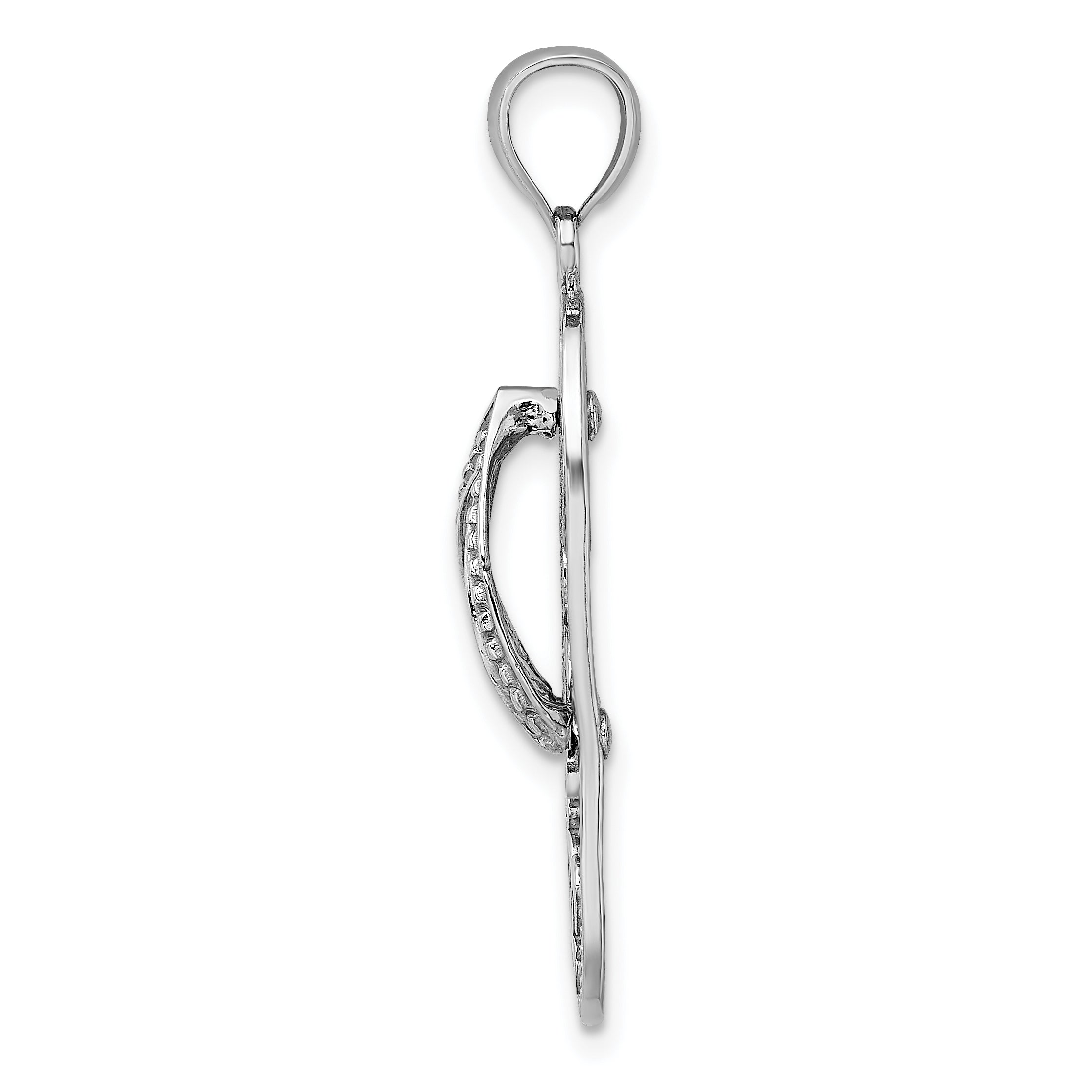 14K White Gold Triple Turtle Flip-Flop Charm Secondary image