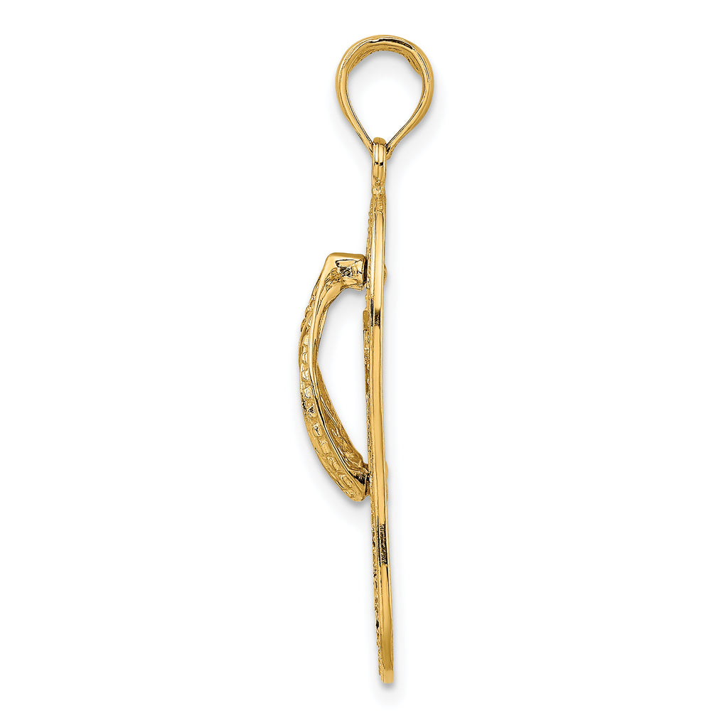14K Palm Tree Flip and Flop Charm