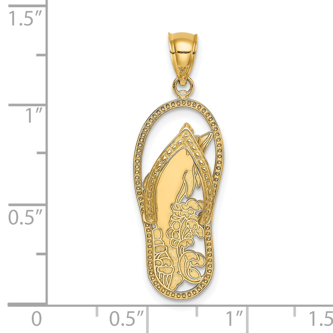 14K Polished Dolphin Flip-Flop Charm