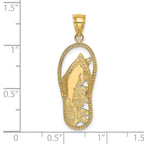 14K Polished Dolphin Flip-Flop Charm