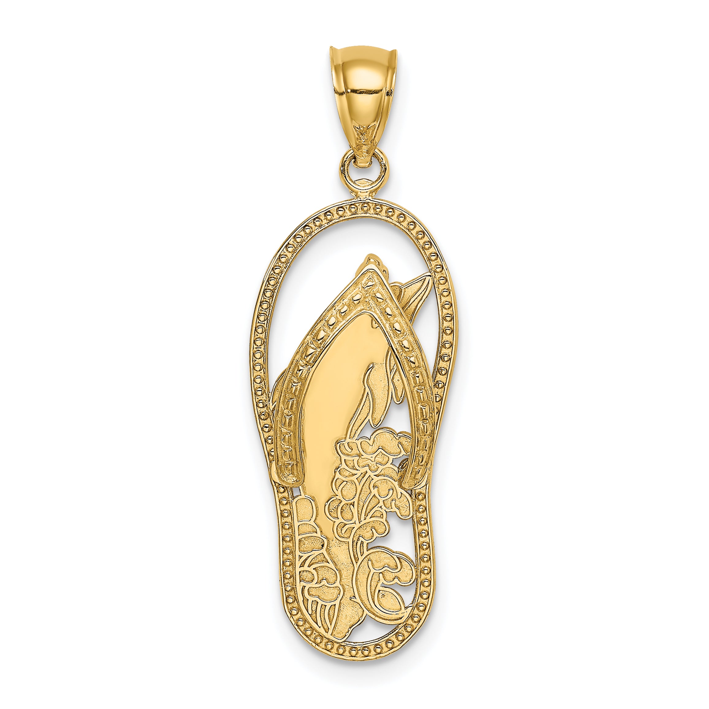 14K Polished Dolphin Flip-Flop Charm Main image
