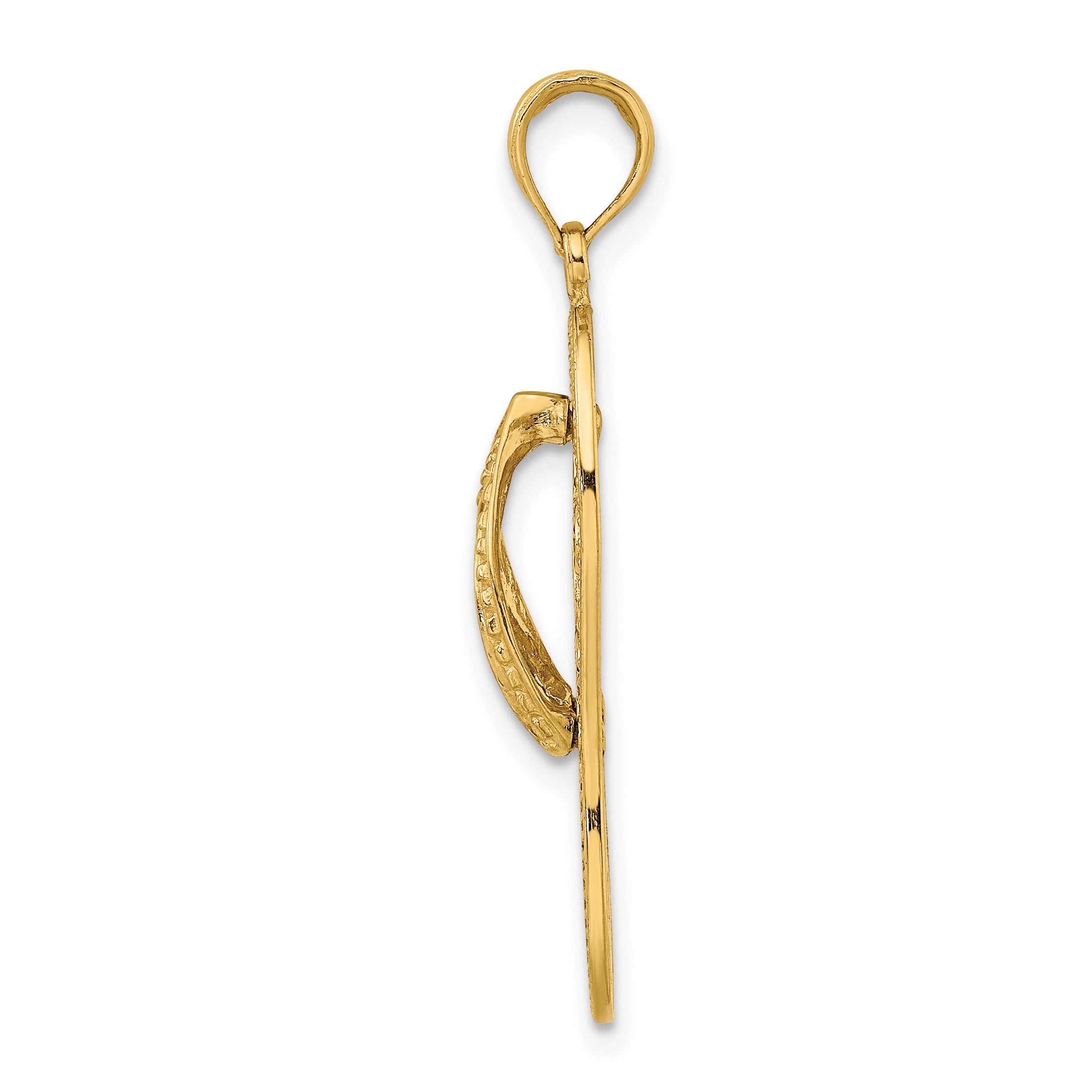 14K Polished Multi Flower Flip-Flop Charm Secondary image