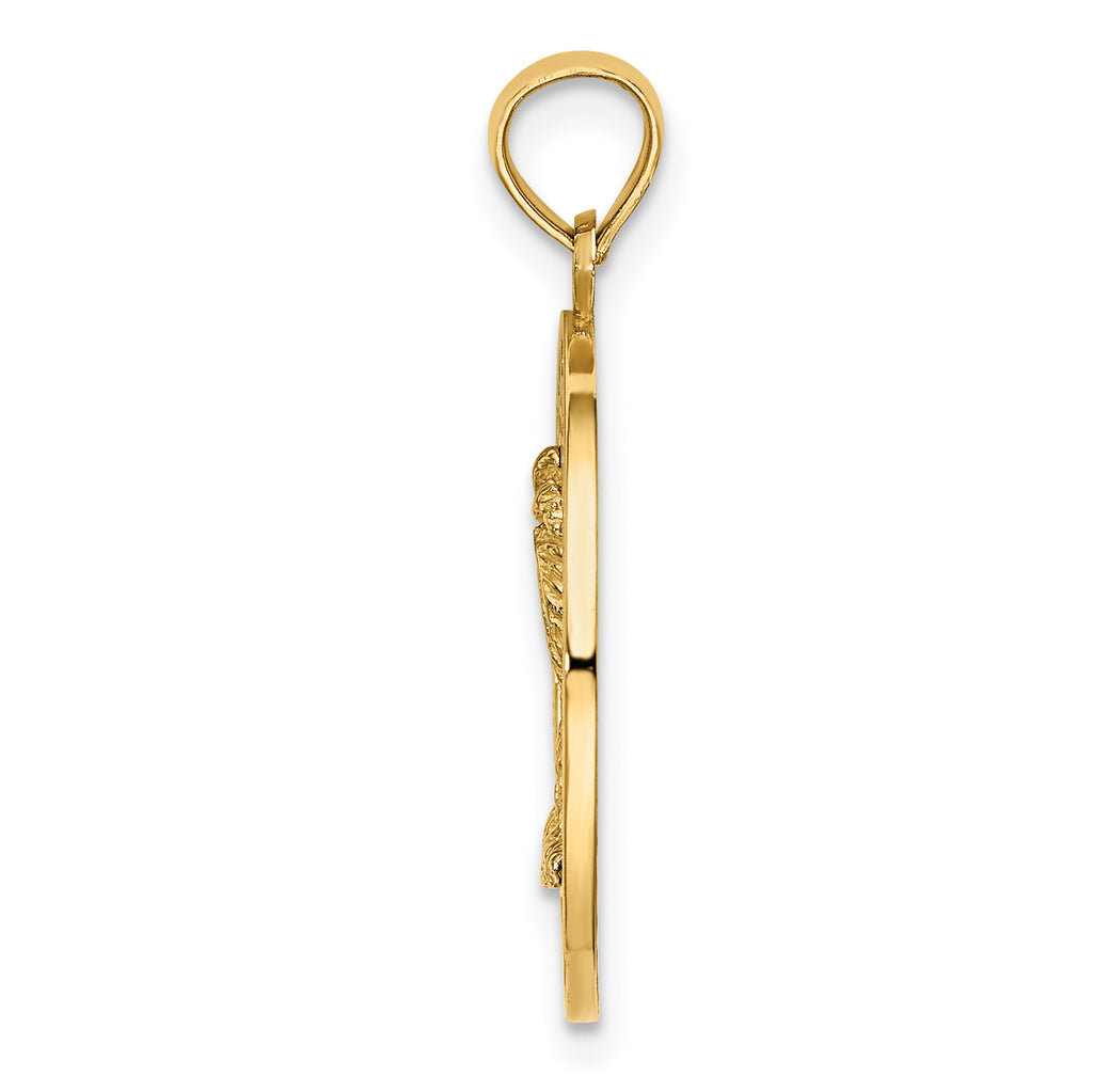 14K TURKS AND CAICOS w/ Palm Tree Circle Charm
