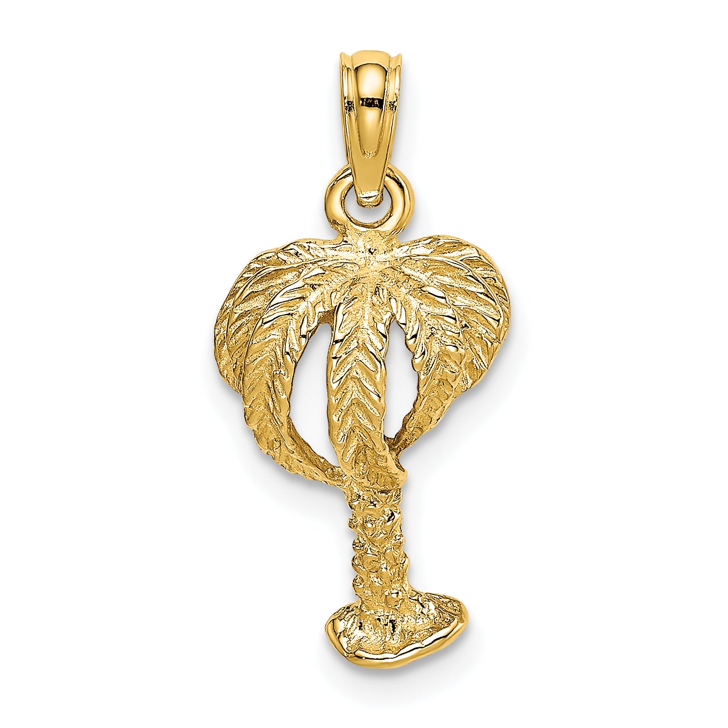 14K 2-D Textured Palm Tree Charm Main image