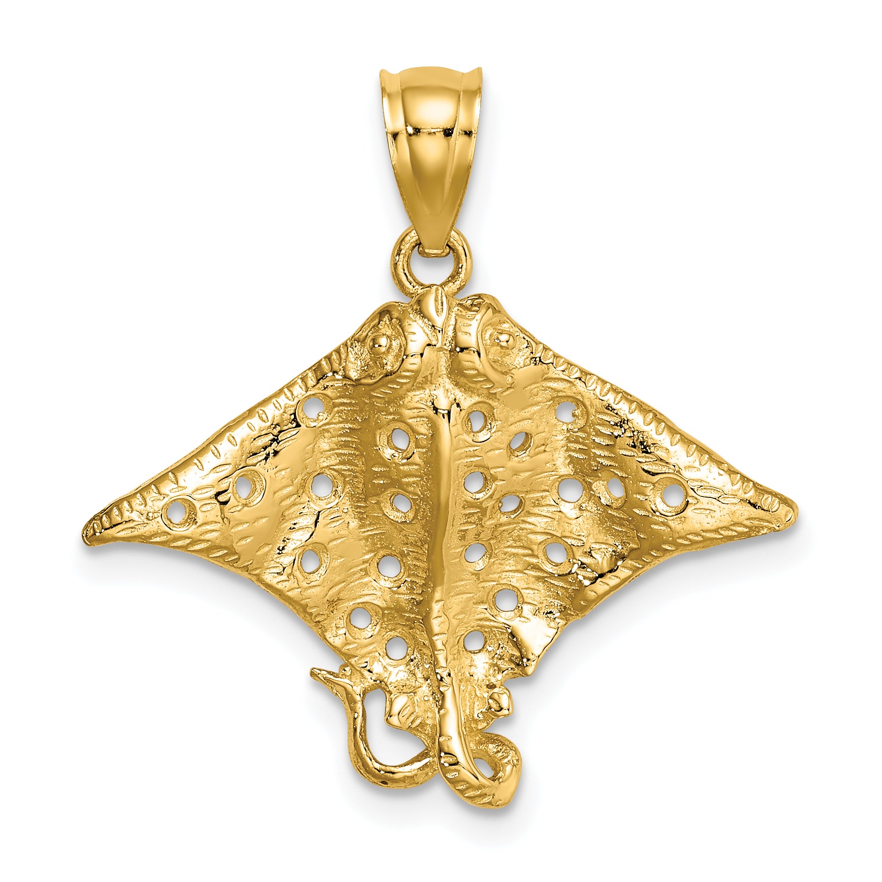 14K Spotted Eagle Ray with Holes Charm Main image
