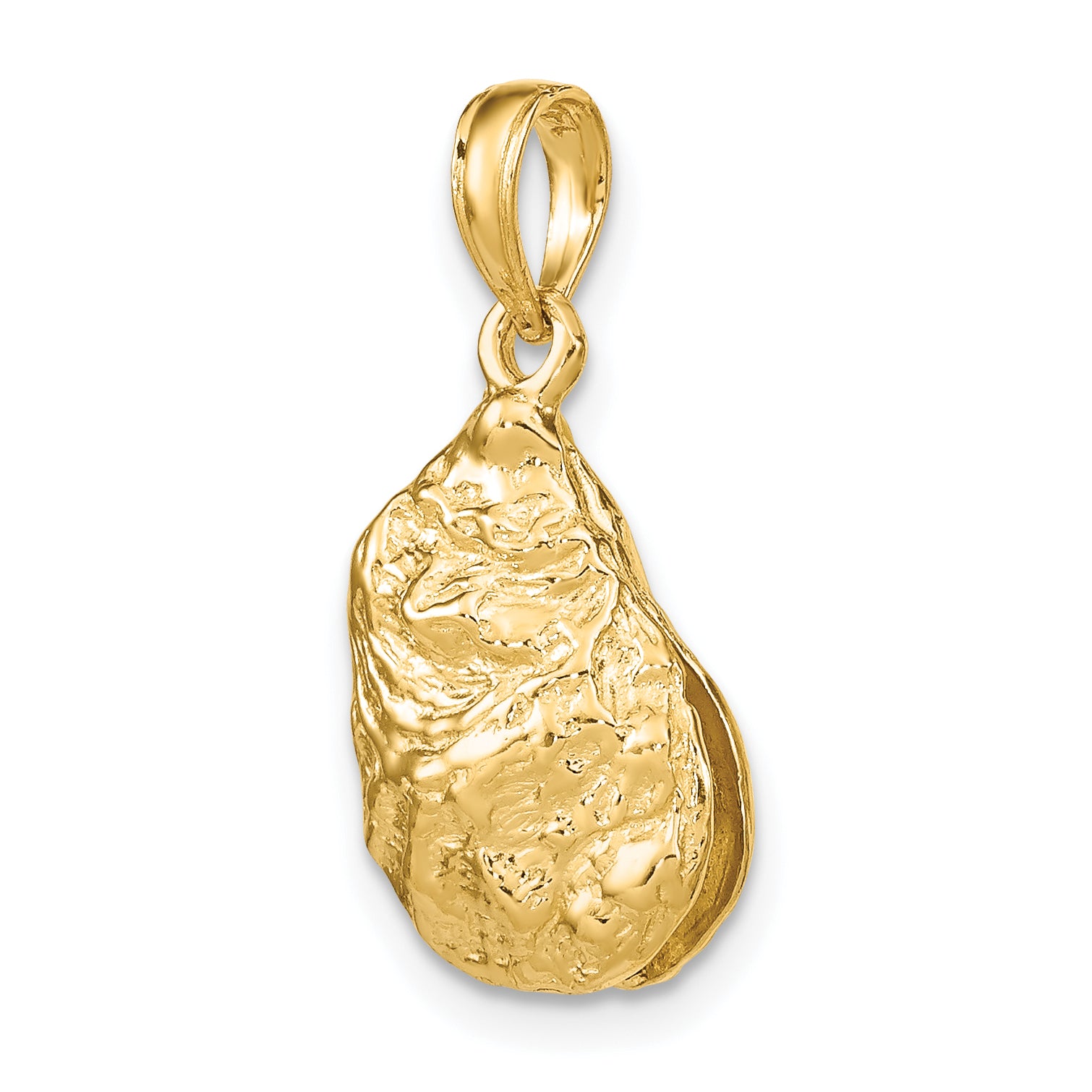 14K 3-D Textured Oyster Shell Charm