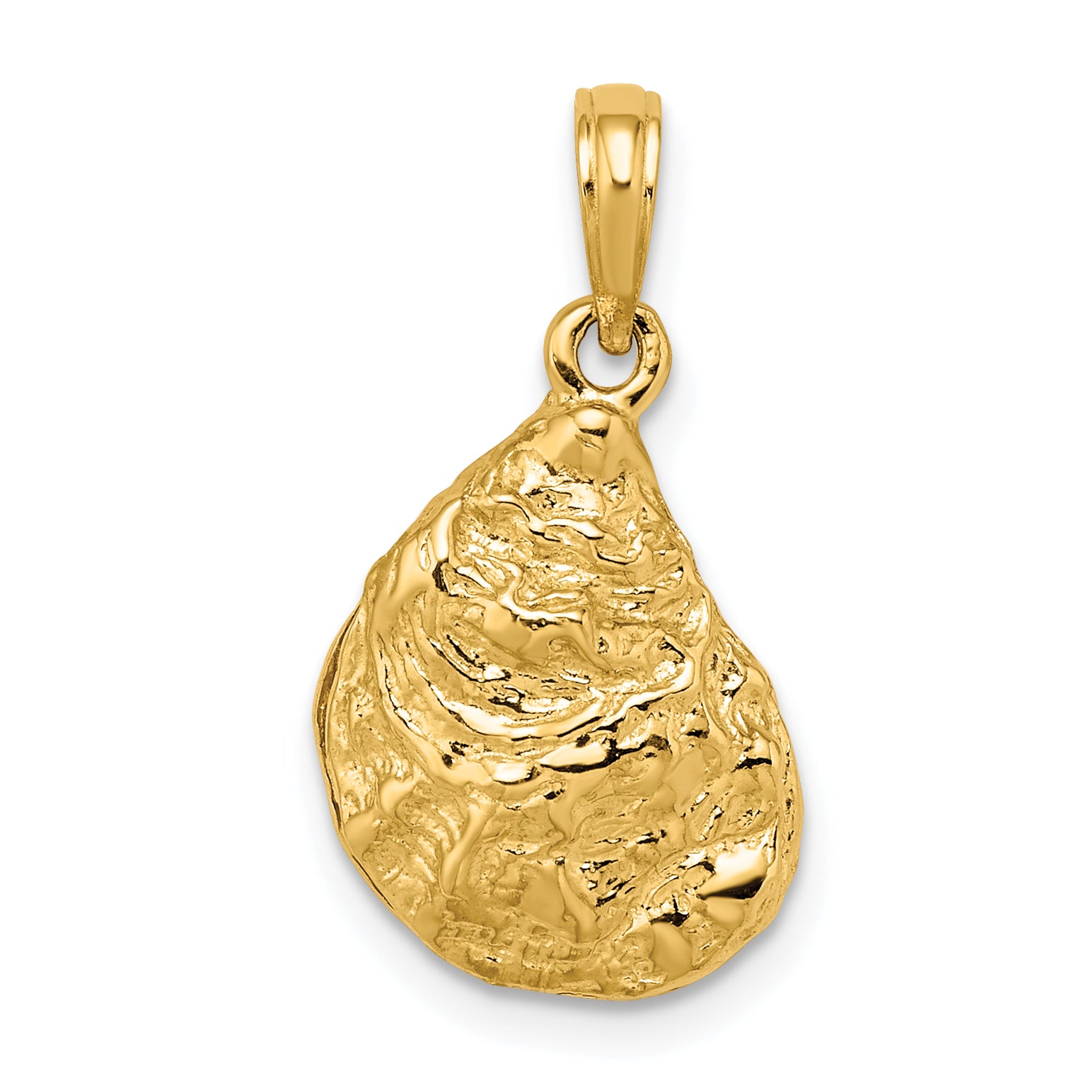 14K 3-D Textured Oyster Shell Charm Main image