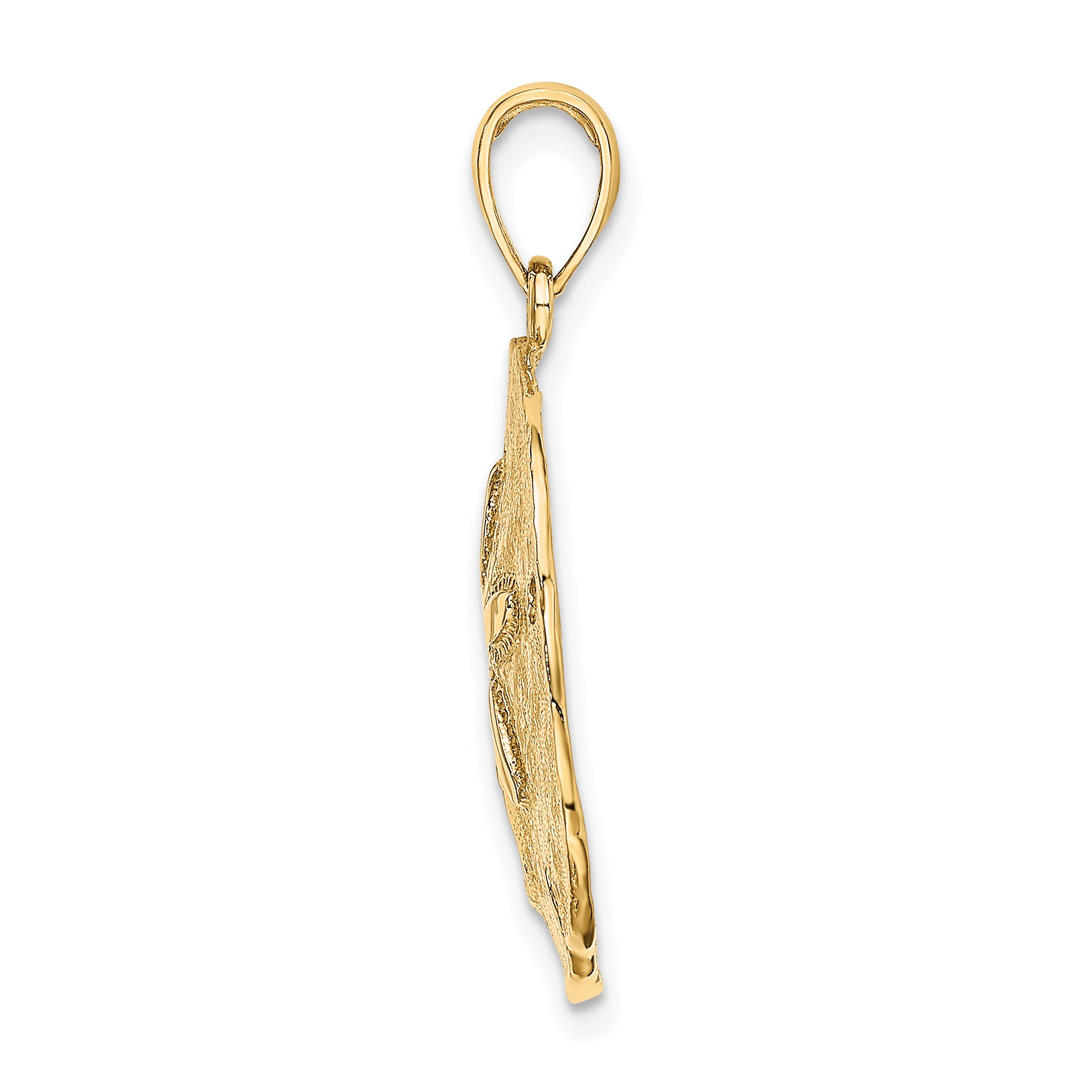 14K Polished Sand Dollar Charm
