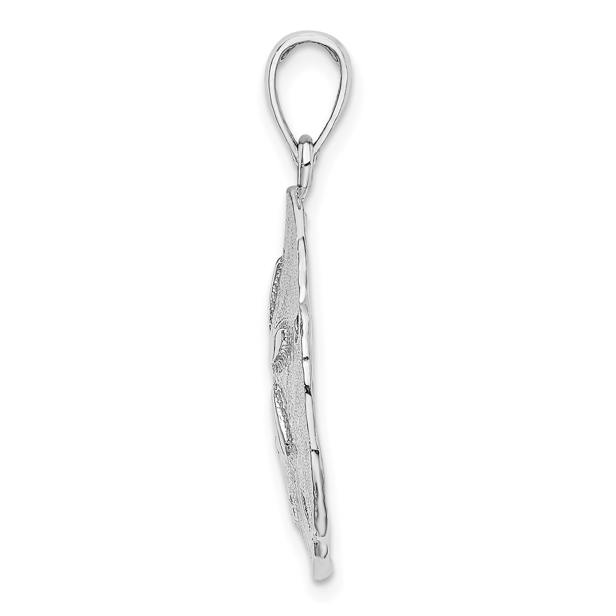 14K White Gold Polished Sand Dollar Charm