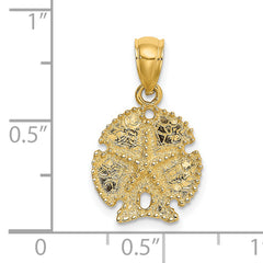 14K Starfish on Sand Dollar Charm